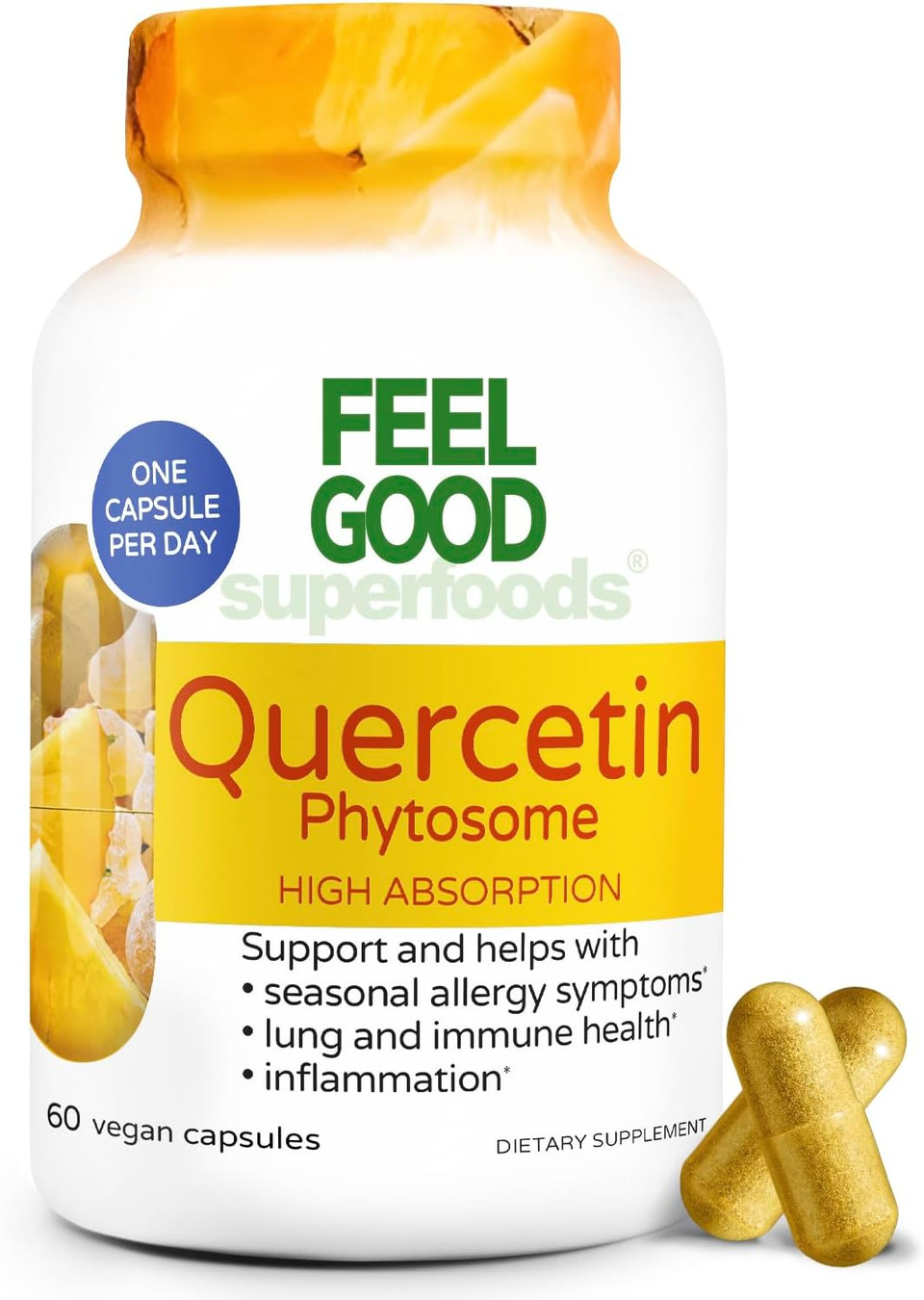 Quercetin Phytosome - High Absorption - Health Supplement For Immune & Respiratory Health Support - Premium Antioxidant - 60 Capsules
