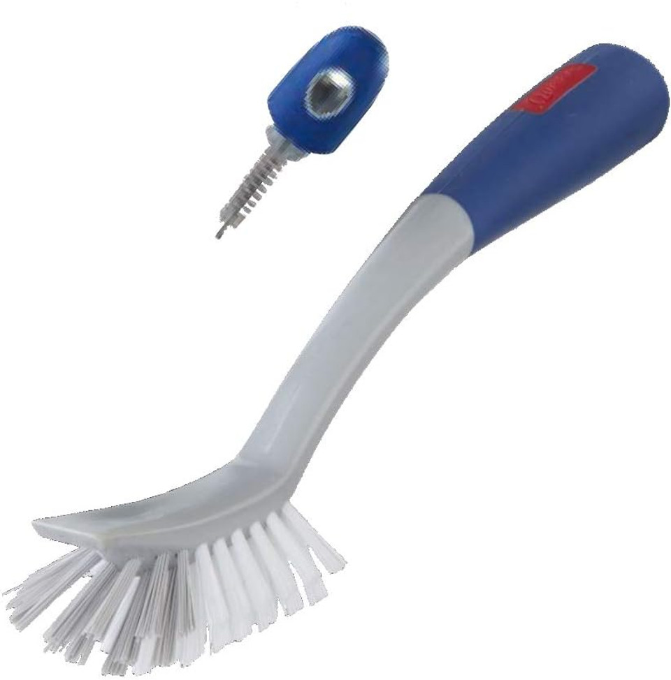 Quickie 2 In 1 Dish And Sink Brush With Detail Tool, Built-In Scraper, Dish Brush For Cleaning Pots, Pans, Kitchen, Bathroom