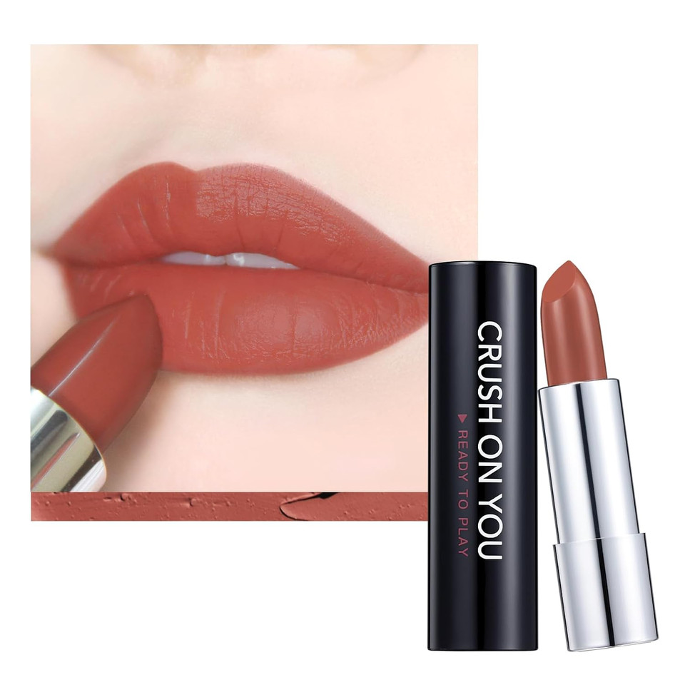 Ready To Shine Matte Vegan Lipstick For Women, Smooth Moisturizing Creamy Finish, Luscious And Warm Orange Hue Lip Color, Vegan, Crush On You (327 All That I Need)