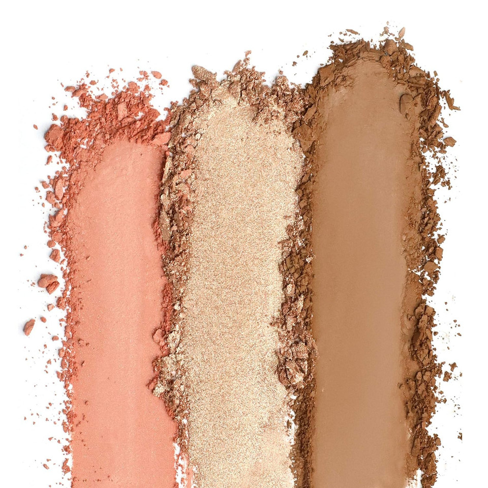 Realher Cheek Trio - Ultimate Glow Getter - Blush, Highlighter, & Bronzer Contour Palette - High Quality, Silky Formulation