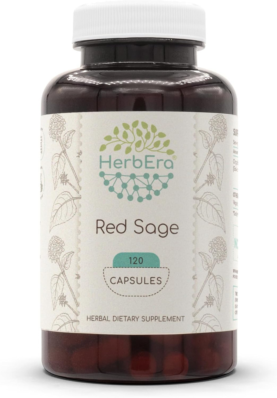 Red Sage 60 Capsules, 1000 Mg, Red Sage (Dan Shen, Salvia Miltiorrhiza) Dried Root (60 Capsules)