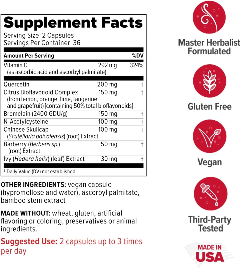 Redd Remedies, Adult Sinus Support, Respiratory And Immune Health Formula, 72 Vegan Capsules