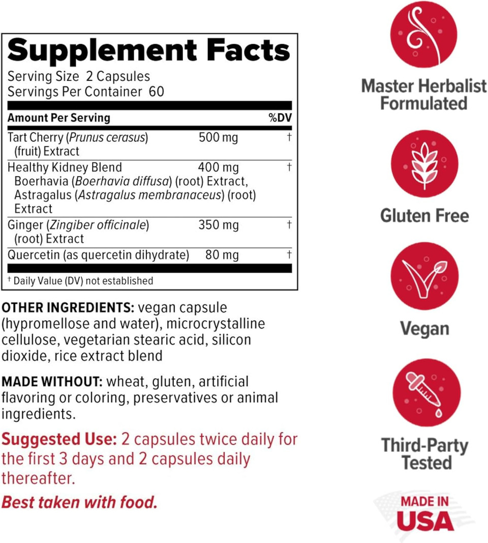Redd Remedies, Gouch!, Supplement Support For Joints And Uric Acid Levels, Encourages A Healthy Inflammatory Response, Tart Cherry & Quercetin, 60 Vegan Capsules