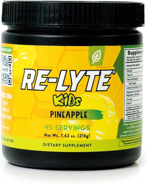 Redmond Re-Lyte Kids Hydration Electrolyte Mix Powder, Pineapple 7.62 Oz