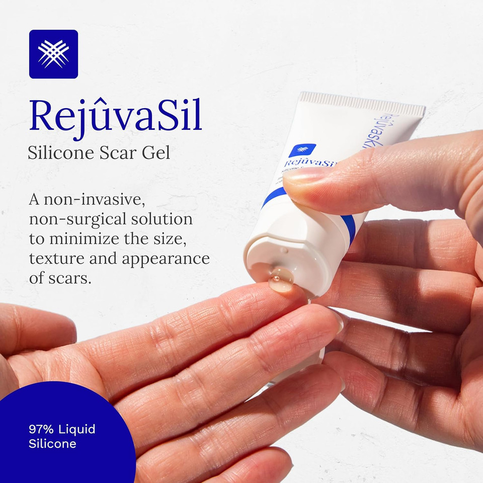Rejuvaskin Rejuvasil Silicone Scar Gel, Scar Treatment For Surgical Scars, Burns, Keloids, Acne Scars On Face & Body, 30Ml
