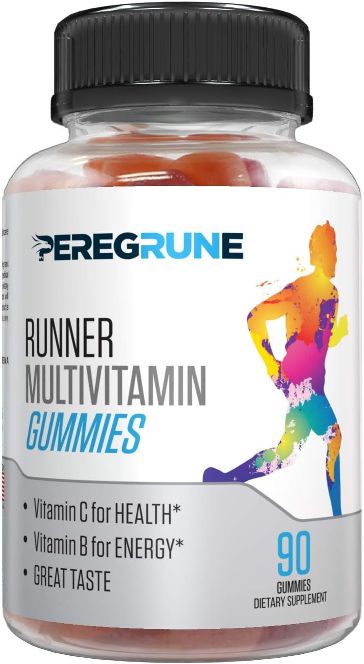 Runner Multivitamin Gummies - Daily Vitamin For Running With Vitamins A, C, D, E, And B Complex  50% Less Sugar  Antioxidants, Recovery, Endurance, And Energy Gummy  Certified Running Sup