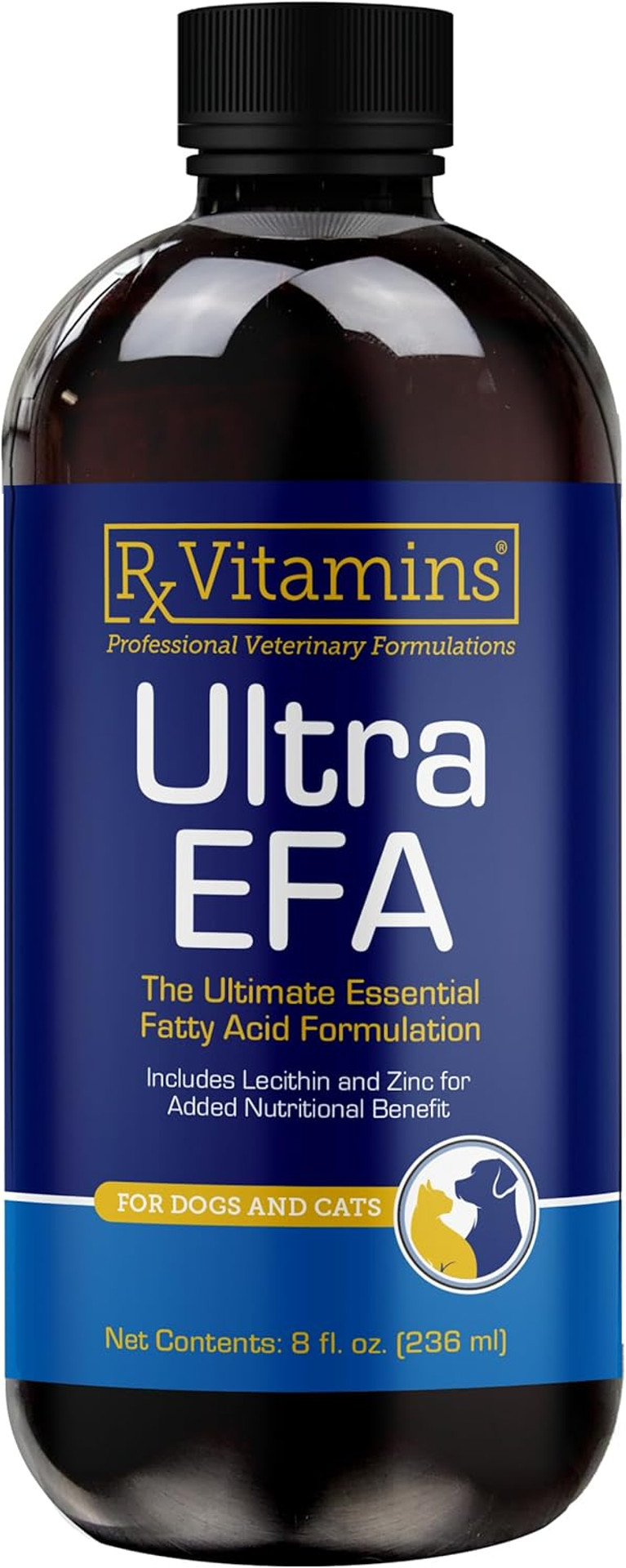 Rx Vitamins For Pets Ultra Efa For Dogs & Cats - Veterinary Essential Fatty Acid Formula - Help Joint Pain & Stiffness - 8 Fl. Oz