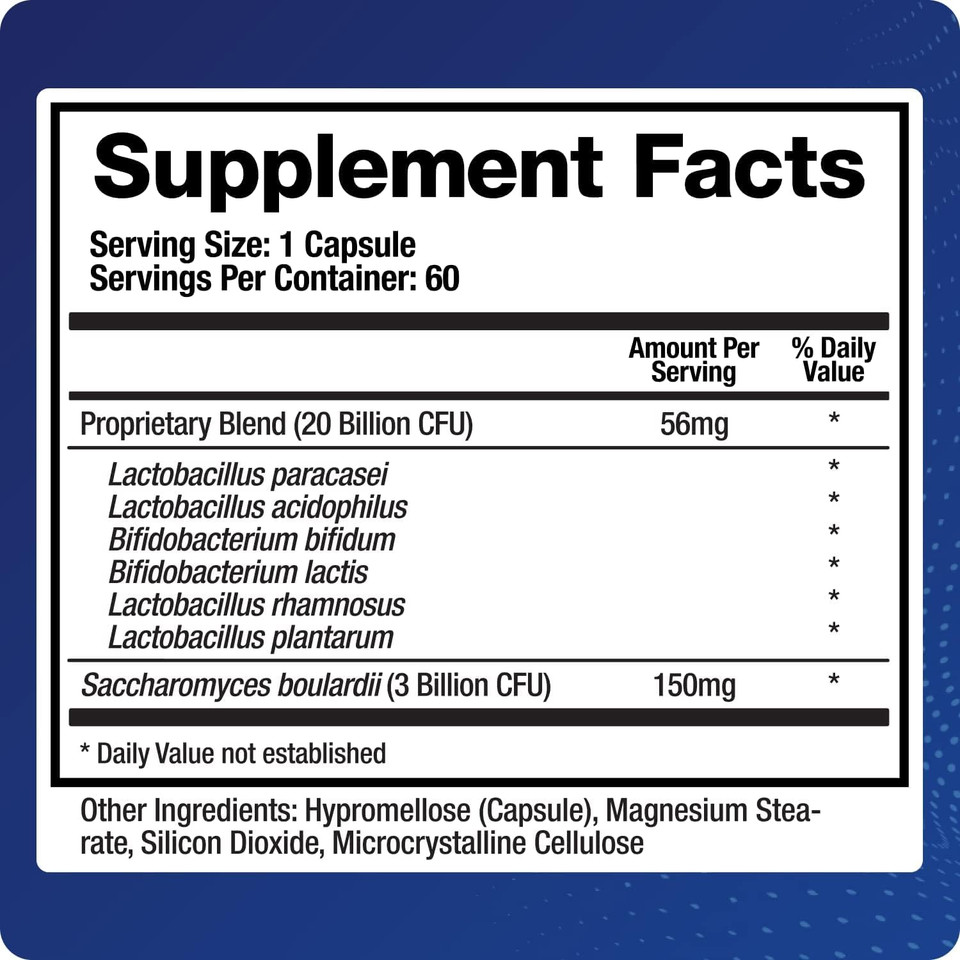 Saccharomyces Boulardii Digestive Probiotic  Heat-Stable  Yeast, Bloating, Sibo, Ibs  Broad-Spectrum Support With Bifidobacter, Acidophilus, Lactobacillus Strains | Support Biotic - 30-60 Servings