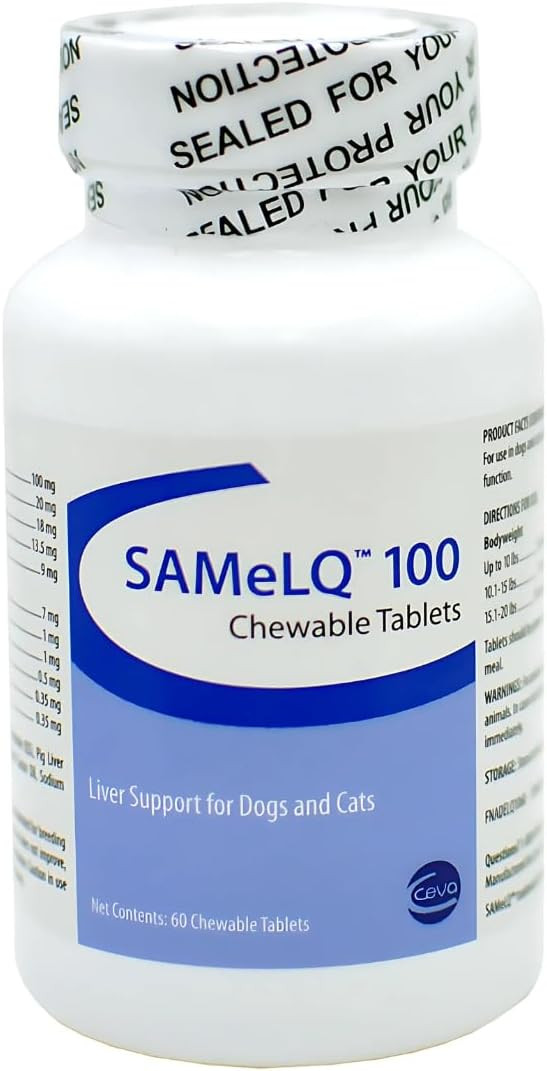 Samelq Liver Support For Dogs And Cats -100 Mg (60 Chewable Tablets)