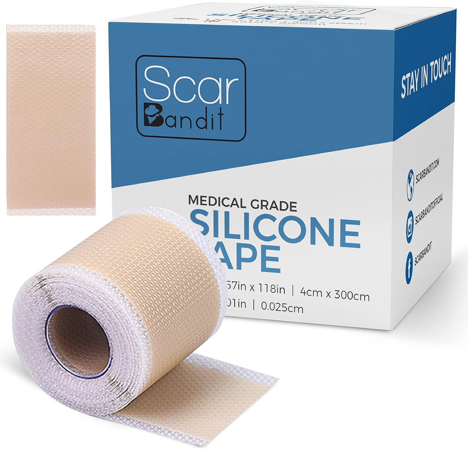 Scarbandit Silicone Scar Sheets - Scar Patches Treatment For Keloid, Tummy Tuck, C-Section, Burns, Hypertrophic & Surgical Scars - Scar Tape, Breathable & Flexible Silicone Strips (1.57 X 118Inch)