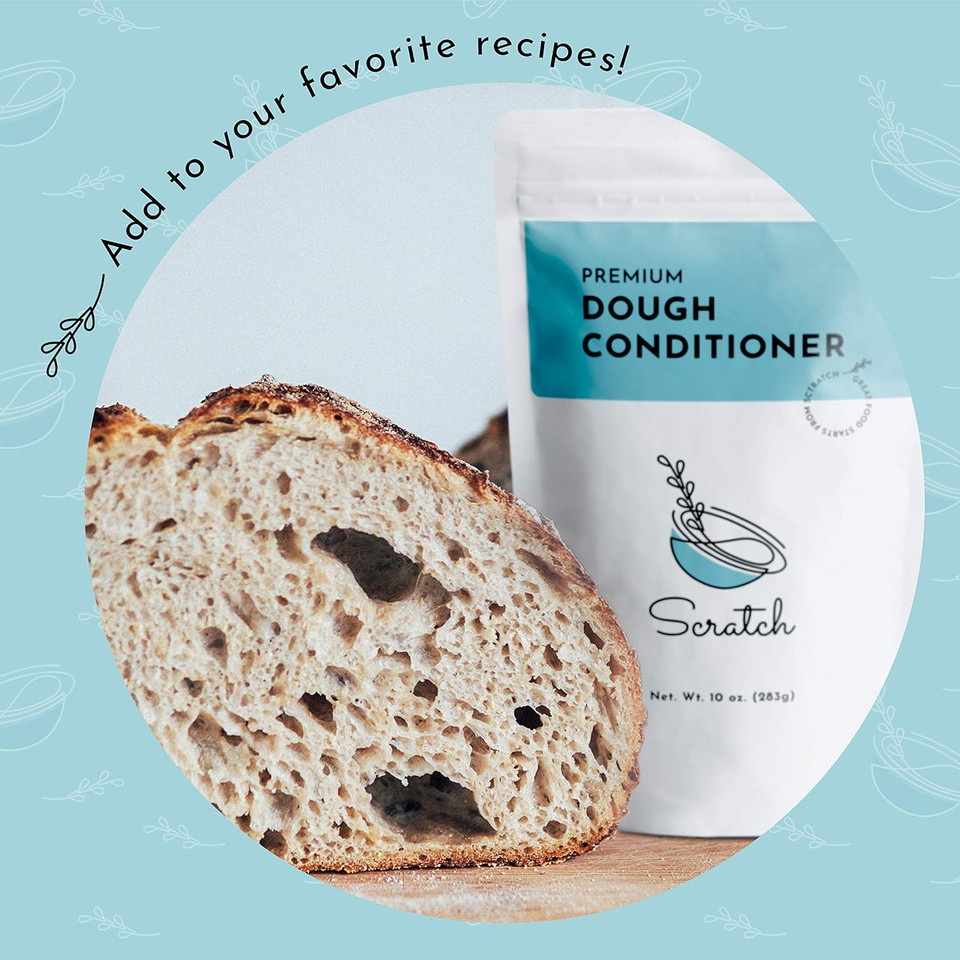 Scratch Premium Dough Conditioner - (10 Oz) All Grain Bread Improver For Making Dough - Dough Enhancer For Bread To Improve Texture And Longer Lasting Bread