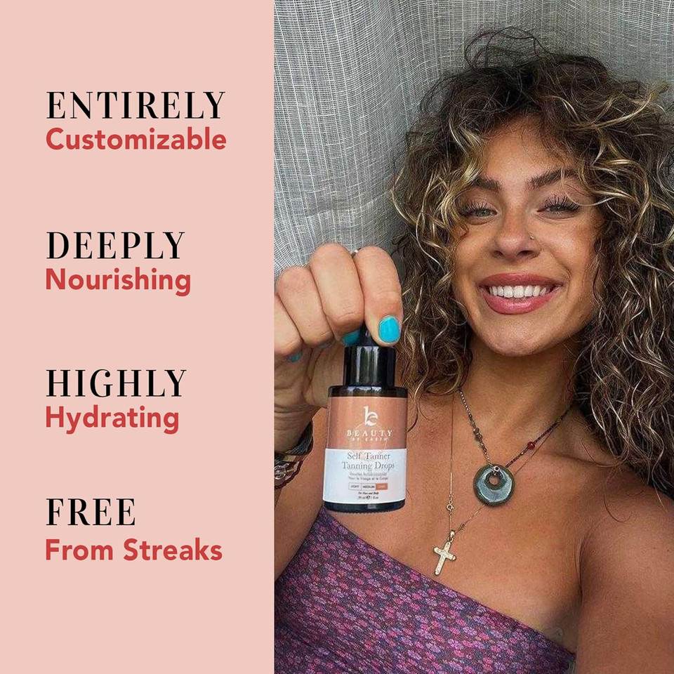 Self Tanning Drops For Face - Usa Made With Organic & Natural Ingredients, Ultra Dark Face Tanning Drops To Add To Moisturizer, Self Tanner For Sunless Fake Tan & Natural Glow, Cruelty & Toxin Free
