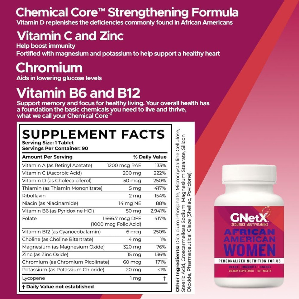 Sequence Multivitamins For African American Women - Powerful Formula With Vitamin C, Zinc, And Vitamin D For Immune Support And Heart Health