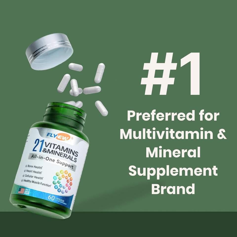 Shilajit & Multivitamin For Women Men, Himalayan Shilajit & 21 Vitamins And Minerals Supplement For Bone, Skin & Immune Health Support, Extra Power, Stamina, 60 Capsules Per Bottle, Made In Us