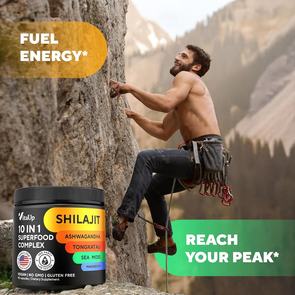 Shilajit Capsules 10 In 1 With Kava Kava - Usa Made Himalayan Shilajit For Men With Tongkat Ali, Ashwagandha, Kava Kava For Energy & Immunity Support - 90 Count