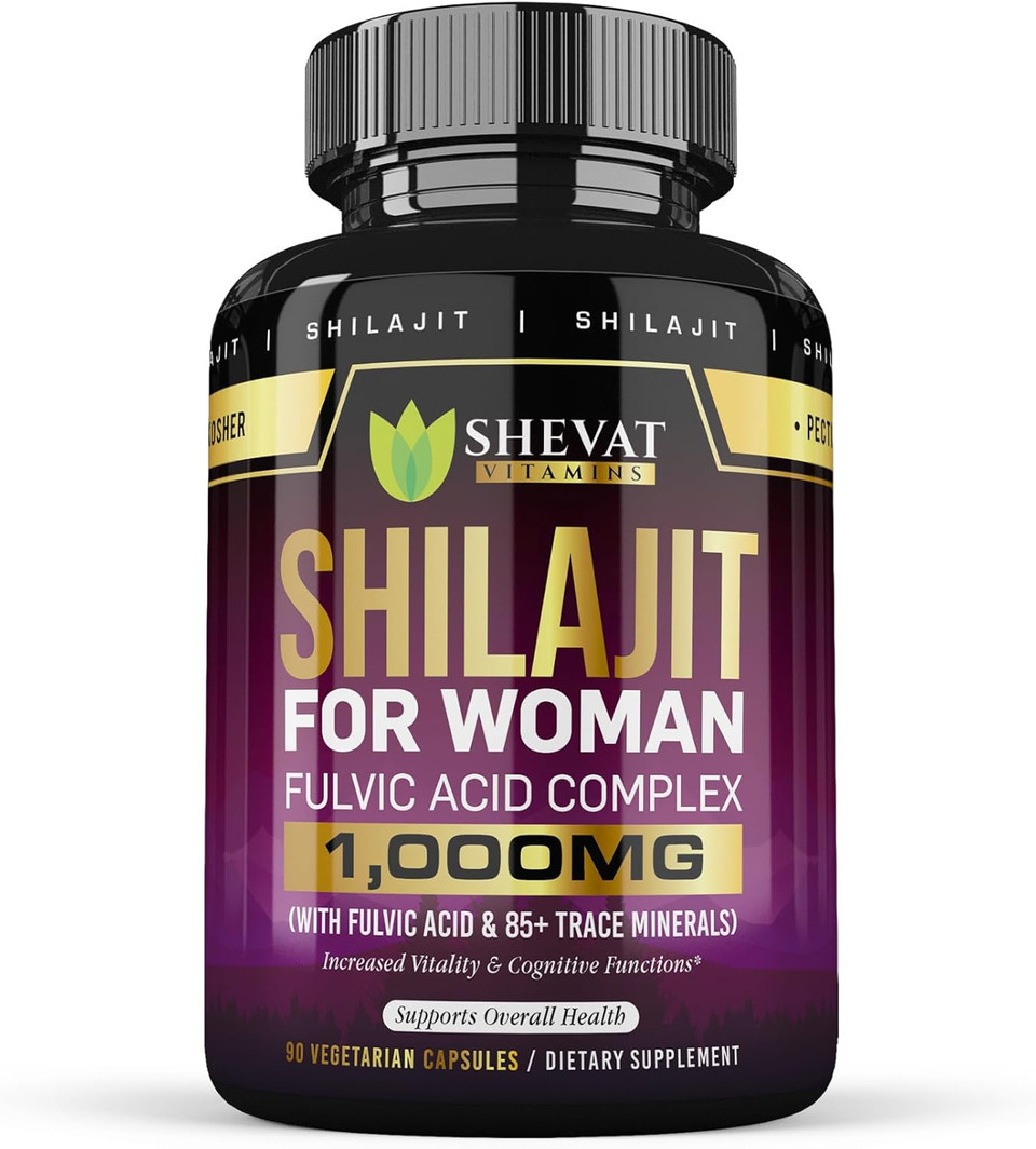 Shilajit Capsules 1000 Mg - Pure Shilajit For Women With Fulvic Acid Organic For Energy & Immune Support, Mineral Supplements For Women - Non Gmo| 90 Vegan Capsules| Made In Usa
