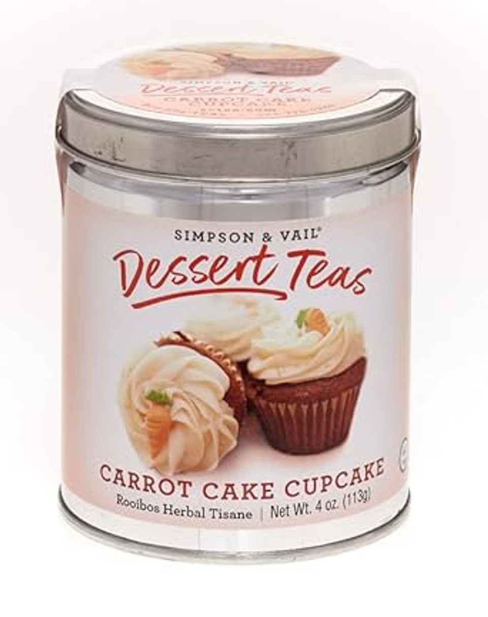 Simpson & Vail, Carrot Cake Cupcake Green Rooibos Herbal Tisane, Dessert Collection - 4 Ounce Tin / 50 Cups