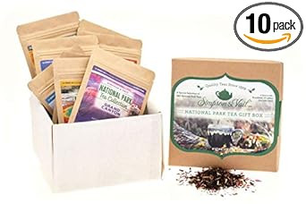 Simpson & Vail, National Park Gift Sampler Assortment Variety Box, Loose Leaf Tea - 1 Box / 10 Packages