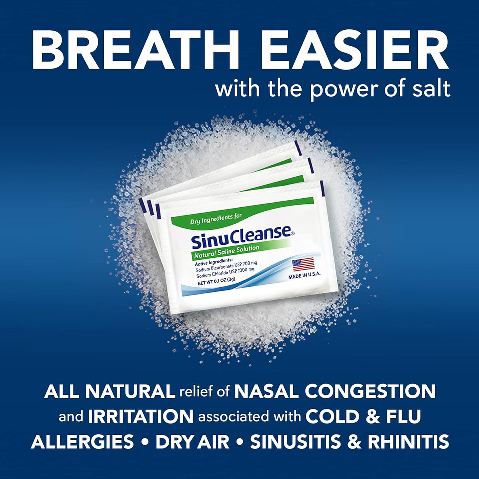 Sinucleanse Inhalo Nasal Dry Salt Inhaler, 100% All-Natural Deep Penetrating Salt Crystals Help You Breathe Easier