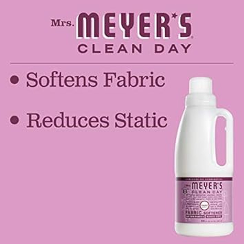 Mrs. Meyer'S Clean Day Liquid Fabric Softener, Infused With Essential Oils, Paraben Free, Peony, 32 Oz (32 Loads)