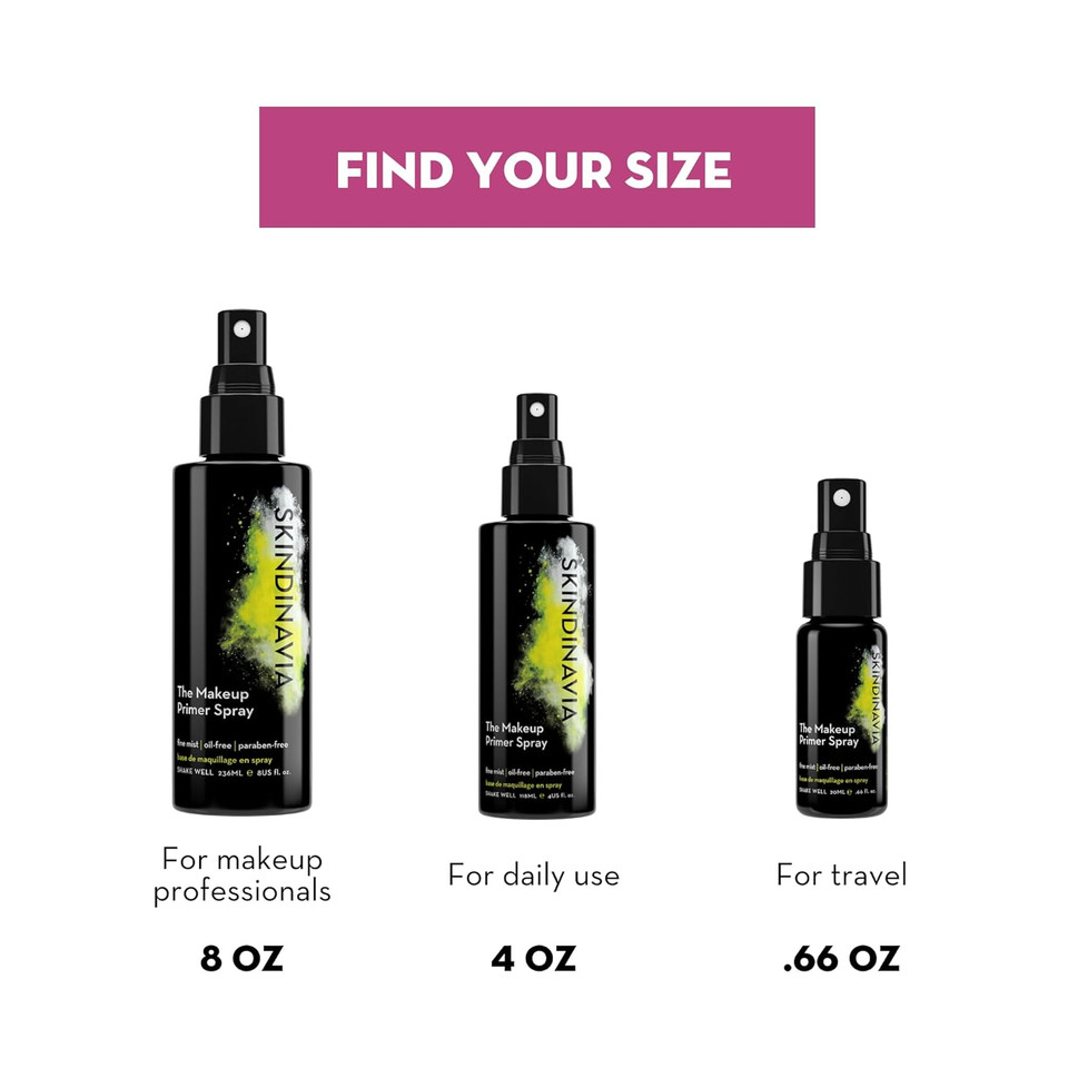 Skindinavia The Makeup Primer Spray Oil Control - Spray On Mattifying Base Layer For Oily Skin & Face - Oil Absorbing, Shine Control, & Pore Minimizer (8 Oz)