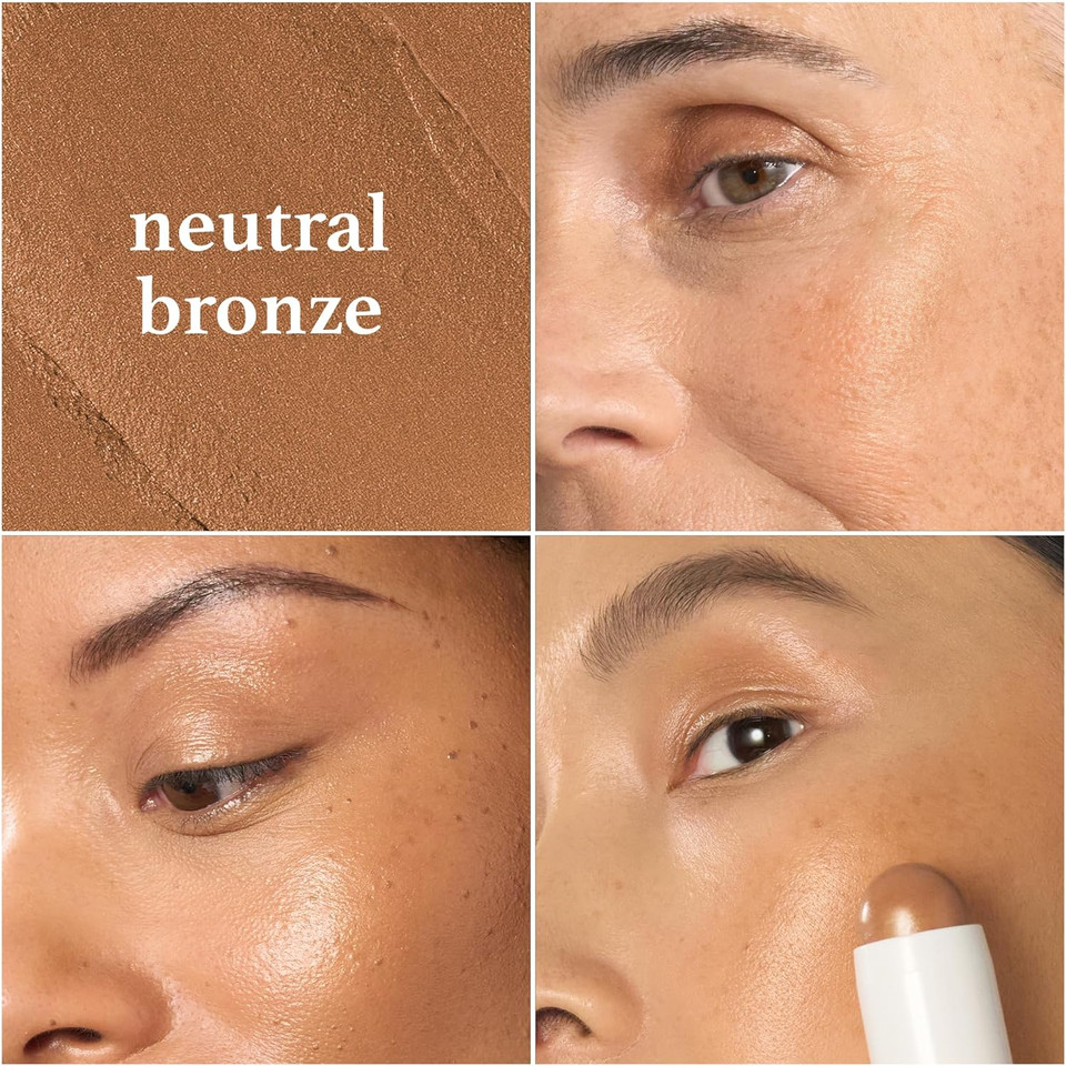 Skip The Brush Contour Duo - Cream To Powder Multi-Purpose Makeup Sticks - Pigmented, Buildable Color For Eyes, Cheeks, And Lips - Melted Cocoa + Golden Guava