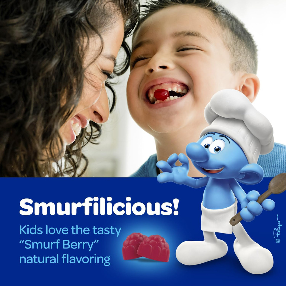Smurfs Focus Gummies For Kids | Kids Focus And Attention Supplement With Phosphatidylserine | Made With Real Fruit | Doctor Developed | Non-Gmo And No Artificial Flavors Or Colors | 30 Gummies