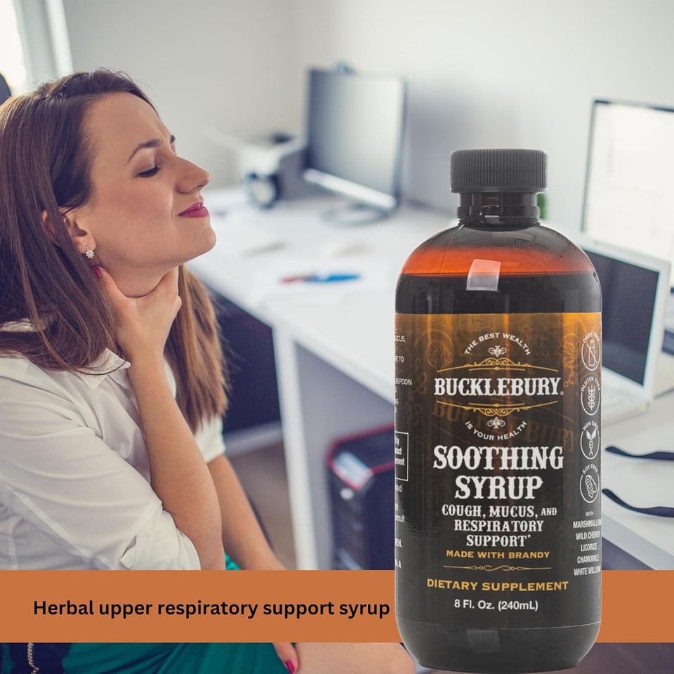 Soothing Herbal Syrup - Upper Respiratory Support, Original Premium Herbal All In One Supplement For Sinus, Bronchi, Throat, And Respiratory Support - 8 Oz