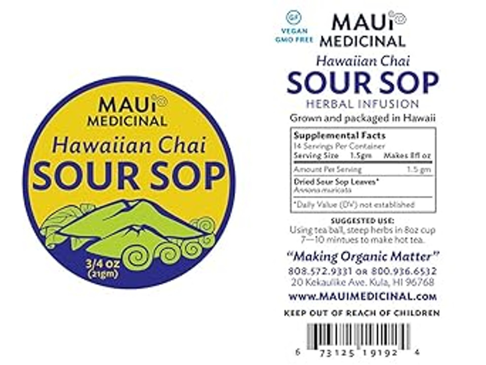Soursop Tea Leaves Graviola (Organically Grown Maui - Usa)