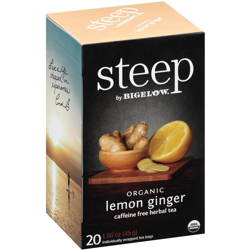 Steep Organic Chamomile Citrus Herbal 20 Count Box, Certified Organic, Gluten-Free, Kosher Tea In Foil-Wrapped Bags