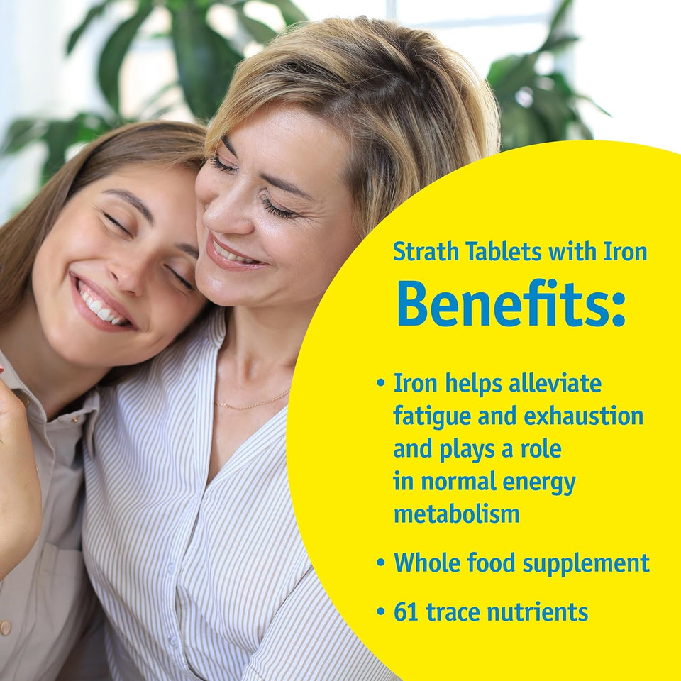 Strath With Koji Mushroom & Iron | Fermented Herbal Yeast Postbiotic | 30 Tablets | Superfood With 61 Nutrients | Non-Gmo Gluten Free | Vegan | Kosher | Made In Switzerland
