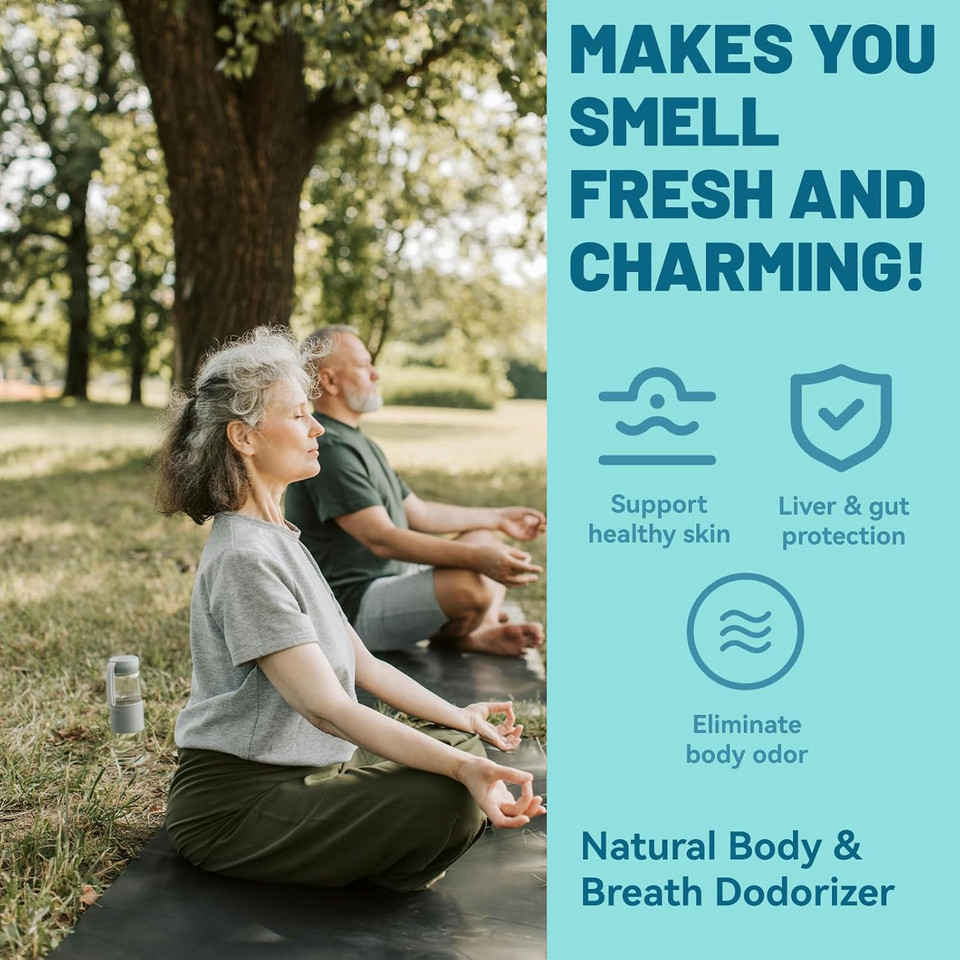 Sugar Free Chlorophyll Gummies, Vitamin B12 Zinc - Natural Deodorant*, Supports Healthy Skin & Body Detox*, Immune & Digestion Support, Chewable Chlorophyll Supplement For Women - 60 Count