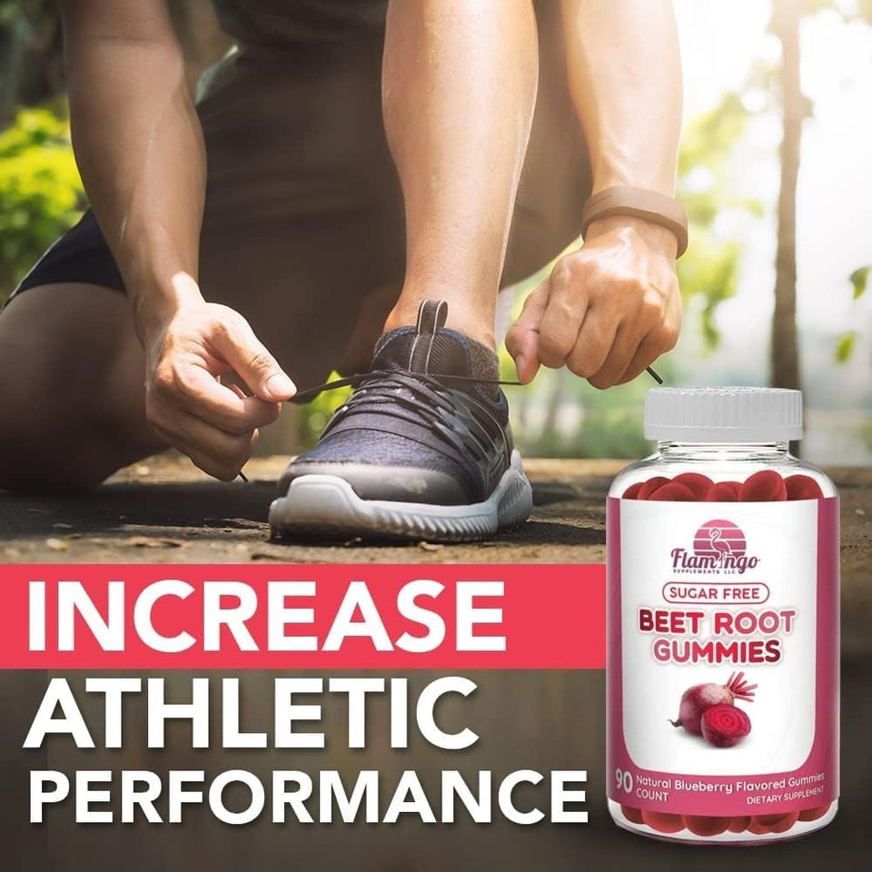 Sugar Free Nitric Oxide Beet Root Gummies - Beet Root Chewables For Athletic Performance, Nitric Oxide Booster, Energy, Blood Flow And Circulation - 90 Beets Root Gummy Chews