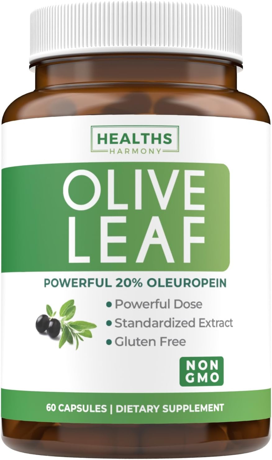 Super Strength Olive Leaf Extract Capsules - Vegan Non-Gmo 750Mg Olive Extract With 20% Oleuropein Antioxidant Supplement For Immunity Skin And Heart Health Support - Made In The Usa (6 Month Supply)