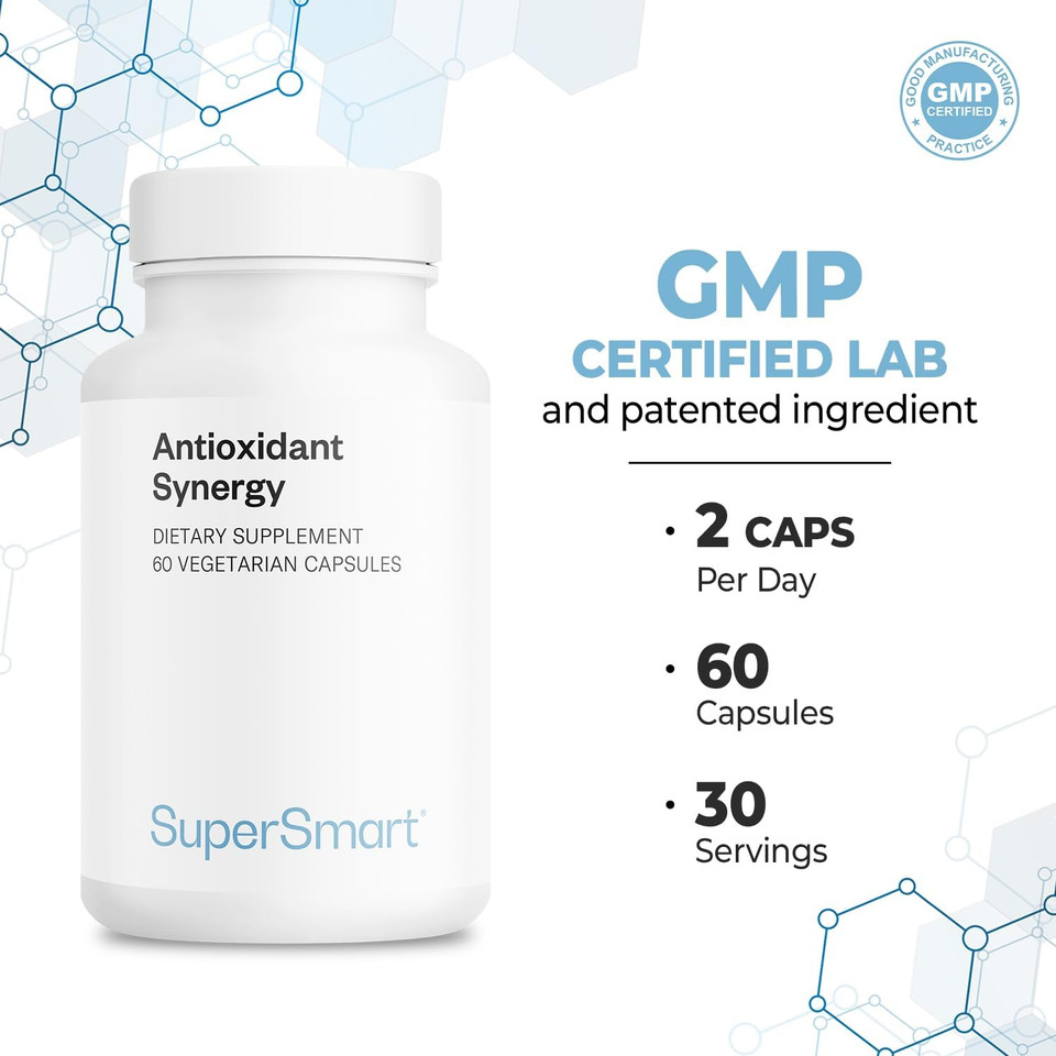 Supersmart - Antioxidant Synergy - With Tumeric Curcumin & Alpha Lipoic Acid | Non-Gmo & Gluten Free - 60 Vegetarian Capsules