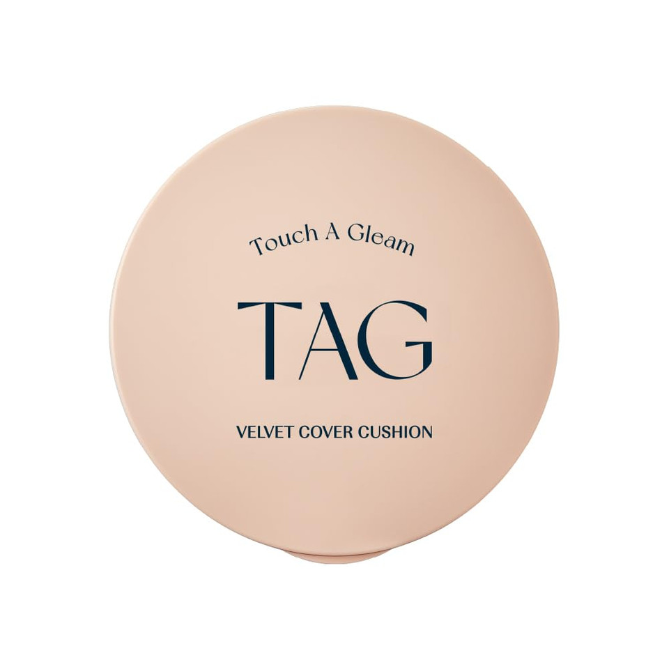 Tag Velvet Cover Cushion | Long-Lasting & High Coverage Foundation | K-Beauty (#1 Pale Light)