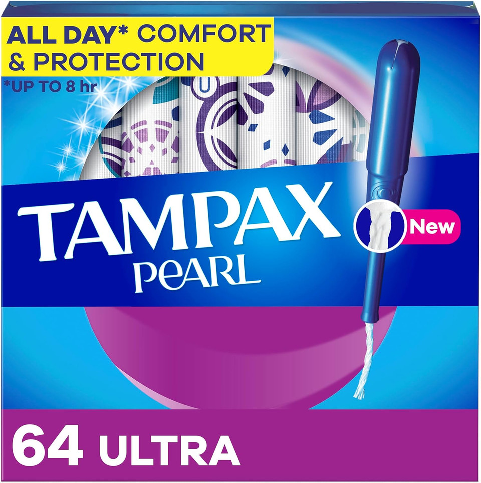 Tampax Pearl Tampons, With Leakguard Braid, Ultra Absorbency, Unscented, 60 Count