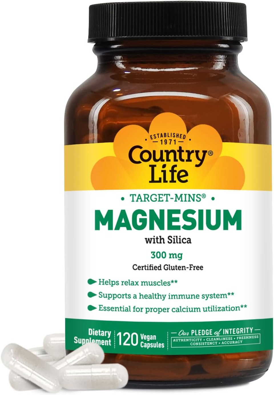 Target-Mins Magnesium With Silica 300Mg, 60 Vegan Capsules, Certified Gluten Free, Certified Vegan