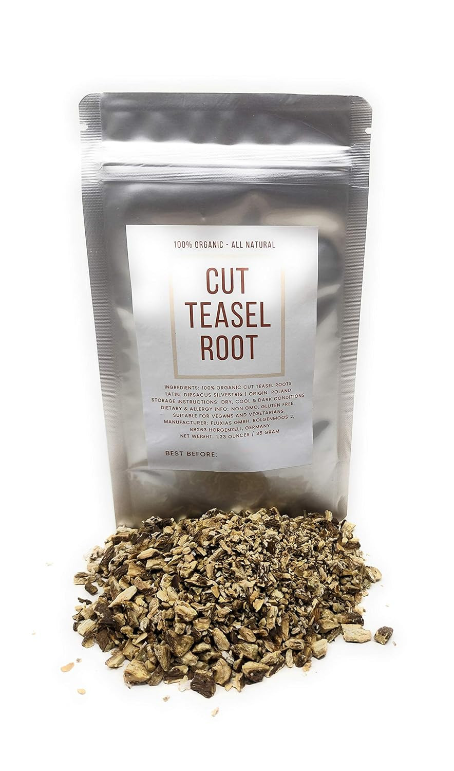 Teasel Root (Teazel/Teazle) - Dried, Cut And Natural Dipsacus Silvestris - Net Weight: 1.23Oz/35G