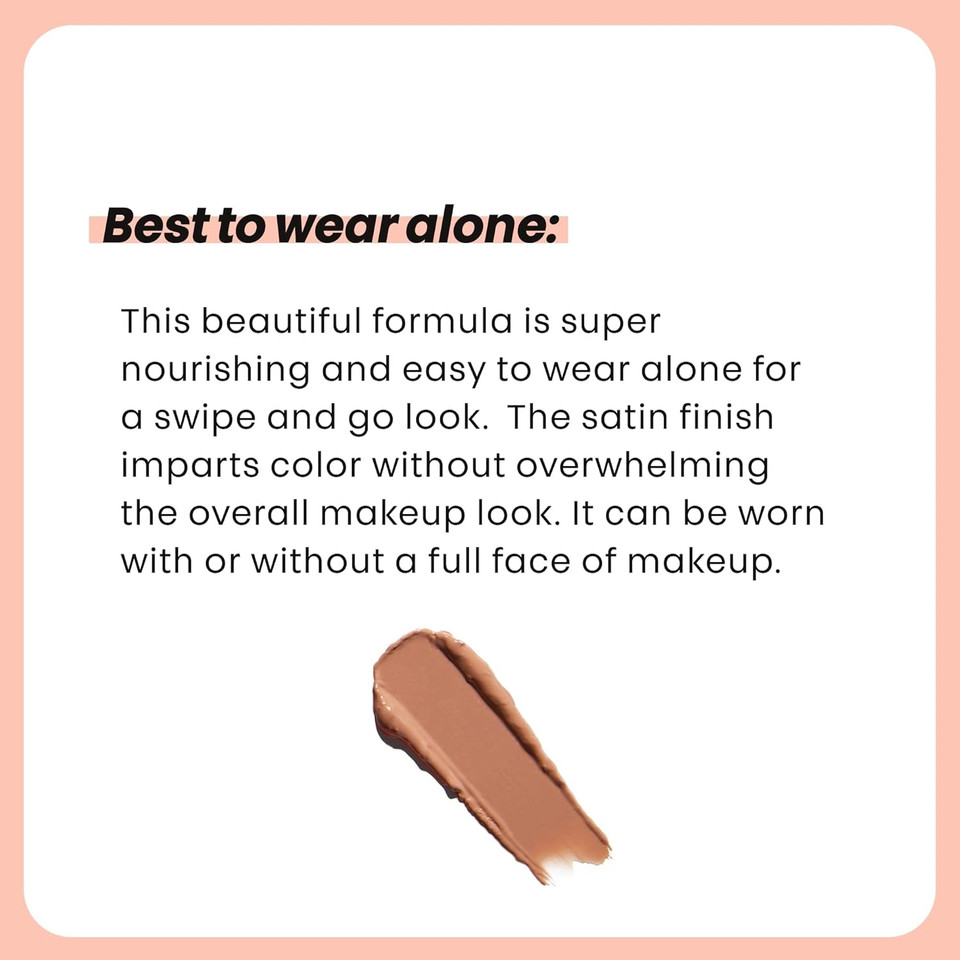 The Lip Bar Soft Kisses Nourishing Vegan Lipstick, With Moisturizing Mango Seed Butter, Satin Finish, Goal Mine - Soft Pink Nude