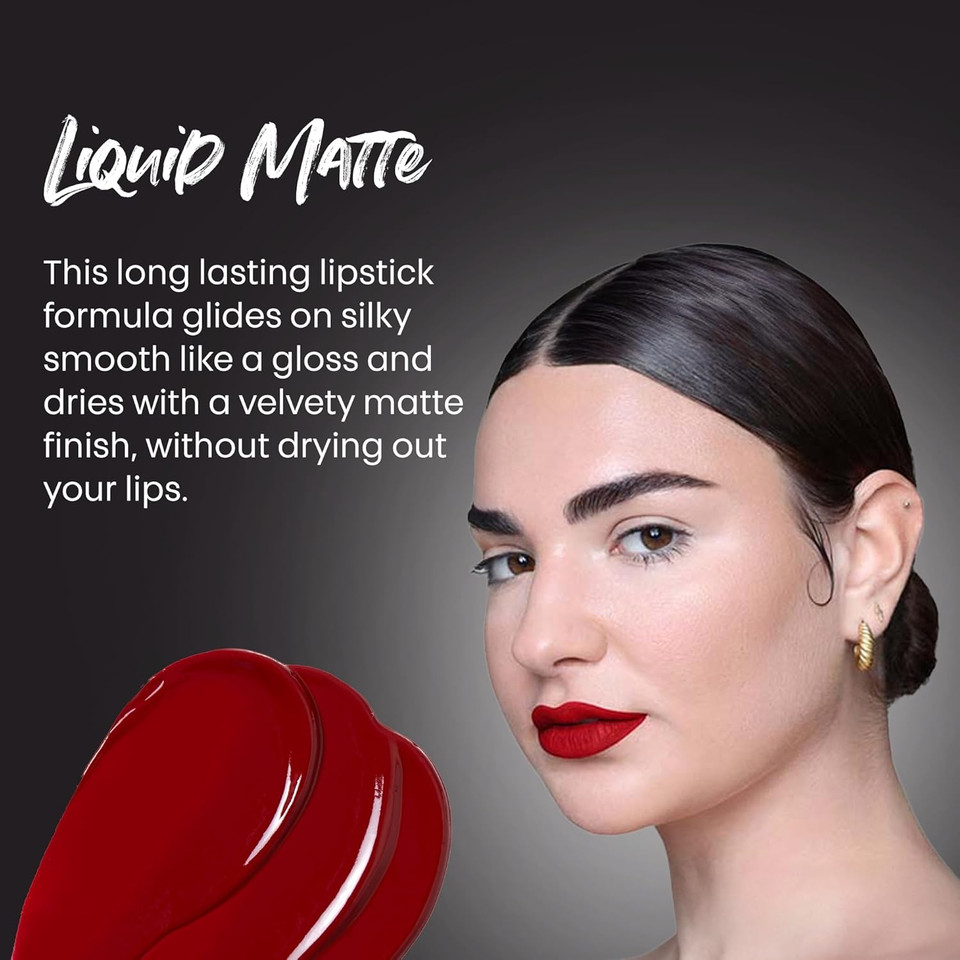 The Lip Bar Vegan Eye And Lip Kit, With Bawse Lady Long Lasting Liquid Matte Lipstick And Big Timer Volumizing Black Mascara, 2 Pieces