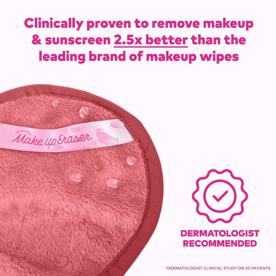 The Original Makeup Eraser Mini Pro 5Pk Gift Set, Erase All Makeup With Just Water, Including Waterproof Mascara, Eyeliner, Foundation, Lipstick, Sunscreen, And More! Blush, 5Ct