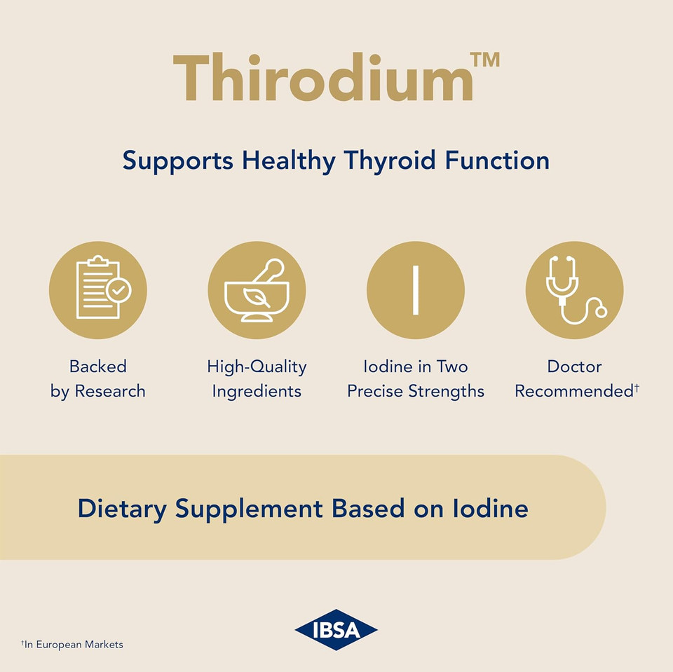 Thirodium - Thyroid Support Supplement - 100Mcg Iodine (Sodium Iodate) - 30 Soft-Gel Capsules For Increased Absorption - Gluten-Free, Lactose-Free, Sugar-Free, Non-Gmo
