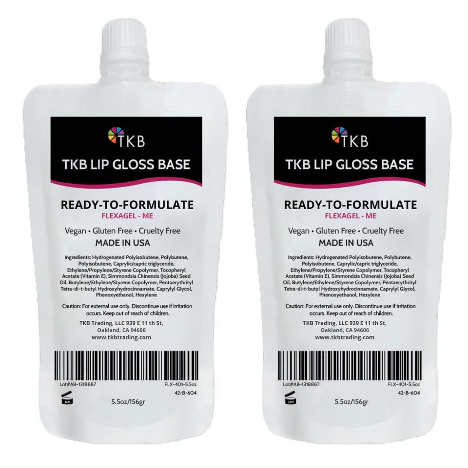 Tkb Lip Gloss Base (Flexagel Me)| Clear Lip Gloss Base For Diy Lip Gloss| Ready-To-Formulate| Moisturizing, Vegan, Gluten And Cruelty Free| Made In Usa (15Oz (425G))