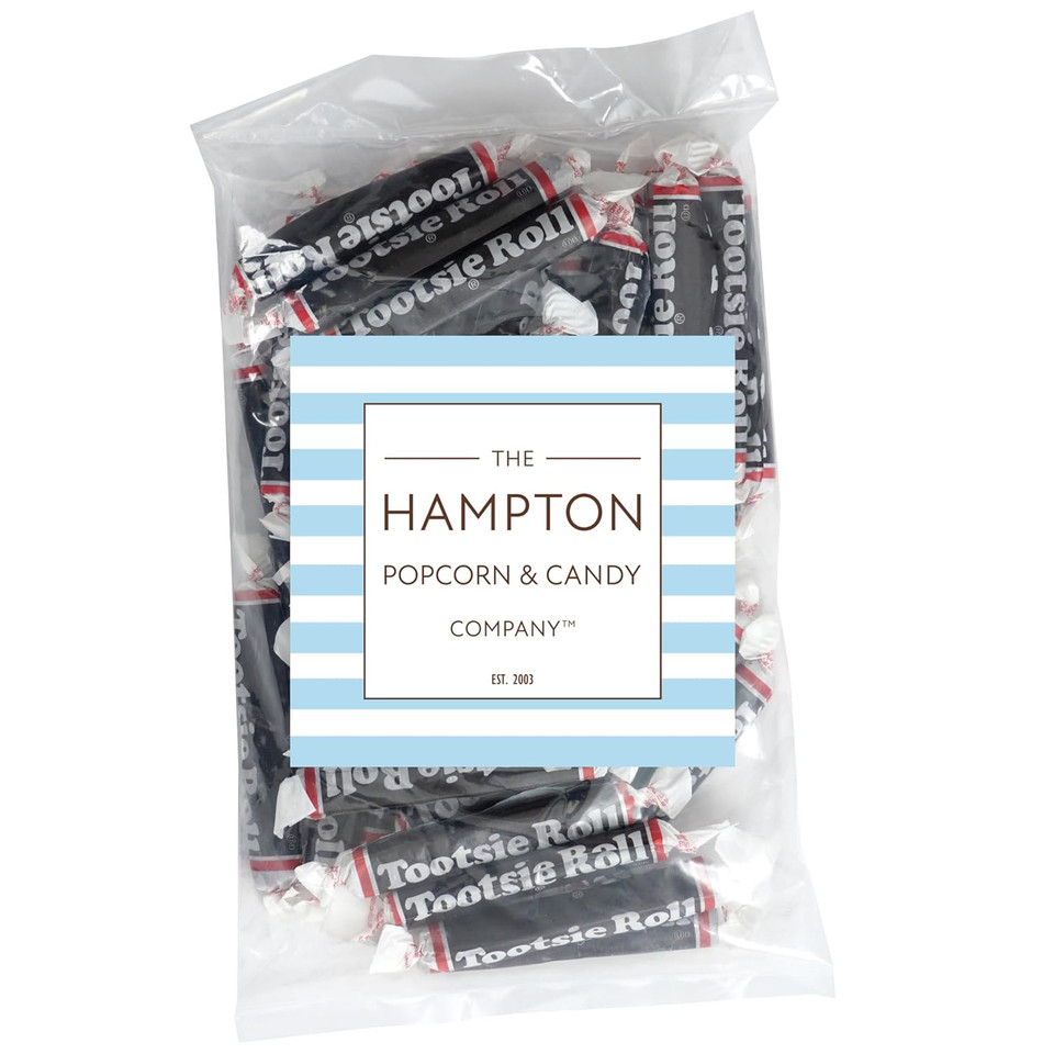 Tootsie Rolls Large, 1Lb Bulk Bag (Approx 40 Pieces), Big Tootsie Rolls, Individually Wrapped Bulk Candy, Chocolate Candy, The Hampton Popcorn & Candy Company
