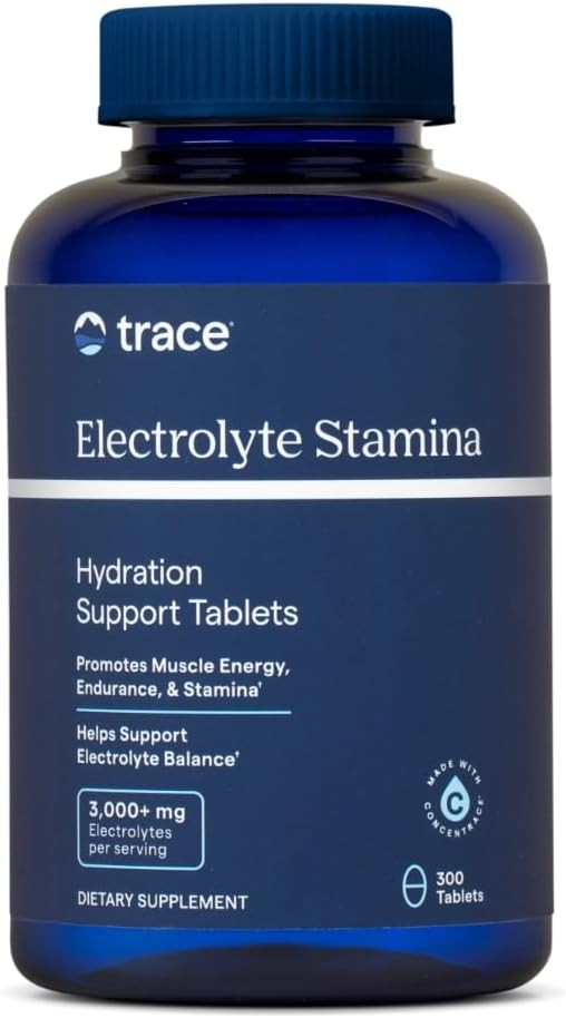 Trace Minerals Electrolyte Stamina - Heart Health & Hydration Support - Electrolyte Supplement Aids Muscle Cramp Relief & Endurance - Mineral Supplement With Magnesium - 300 Tablets (50 Servings)