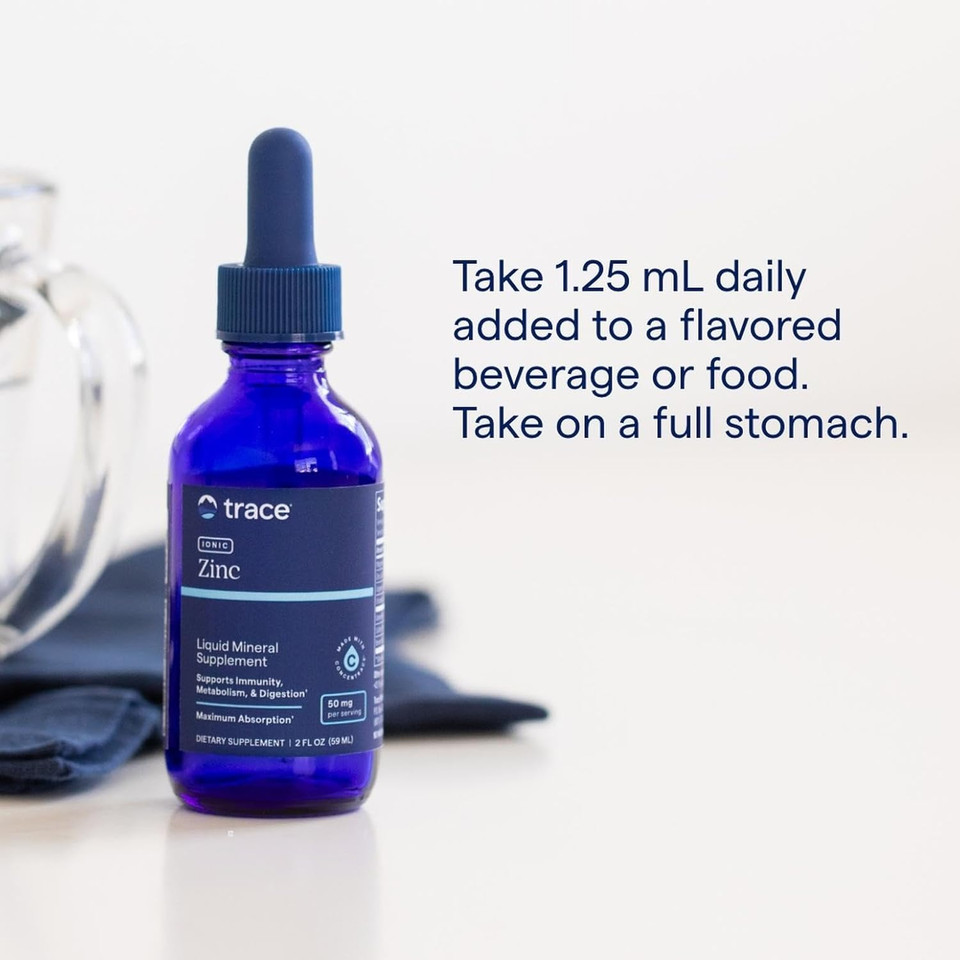 Trace Minerals Ionic Zinc 50 Mg - Dietary Supplement With Zinc, Magnesium & Chloride - Support Healthy Digestion & Immune Function - Zinc For Skin & Brain Health - 2 Fl Oz (About 48 Servings)