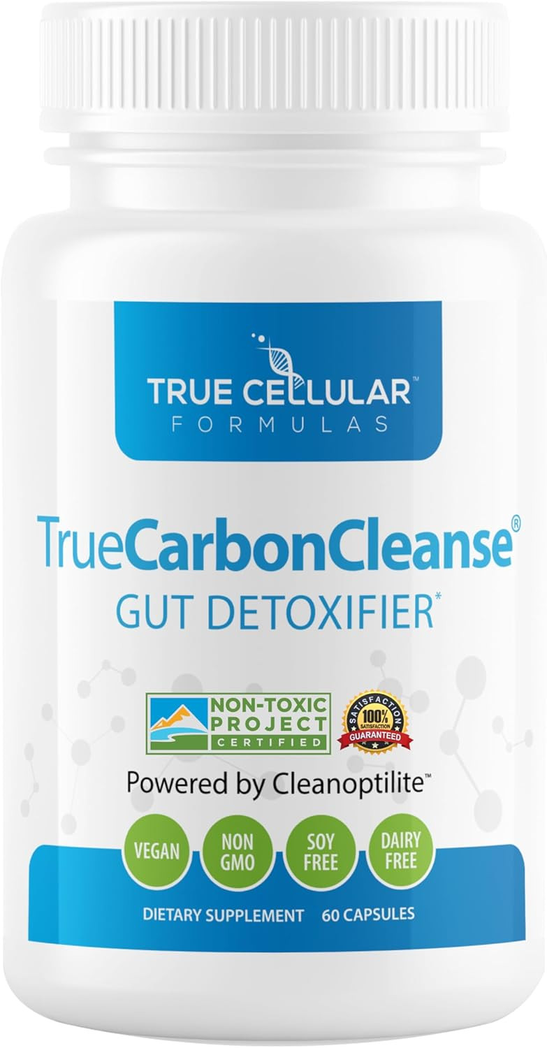 Truecarboncleanse - Perfect Gut Detoxifier & Binder - Advanced Formula With Organic Bamboo Activated Charcoal Capsules - 60 Capsules - Vegan, Non Gmo, Gluten Free, Soy Free, Non-Toxic Certified