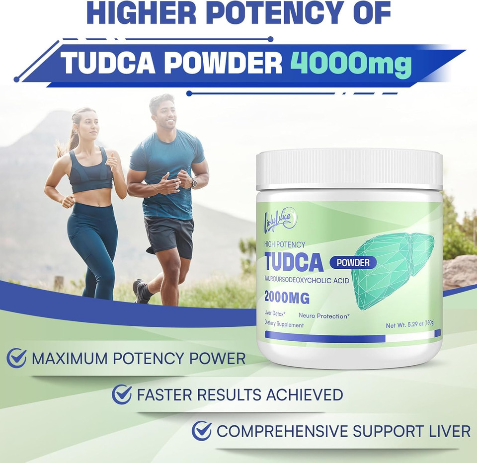 Tudca Powder Supplement 4000Mg  High Absorption Liver Detox & Repair Support With Milk Thistle,Artichoke,Bile Salts,Ox Bile,Herbal Blend 30 Servings, Non-Gmo