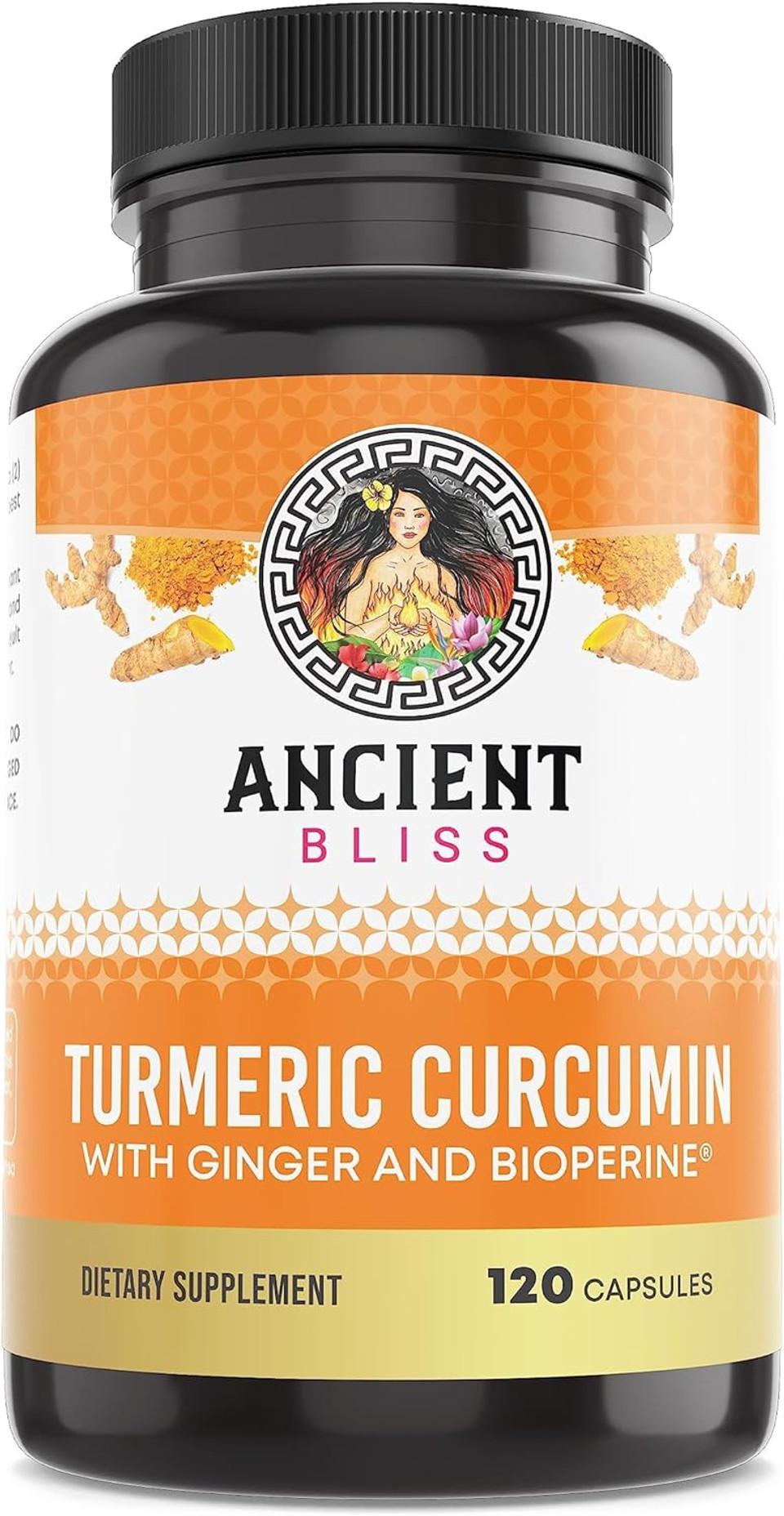 Turmeric Curcumin With Ginger & Bioperine, Turmeric Curcumin With Black Pepper & Raw Ginger Root Powder Capsule Supplement By Ancient Bliss (120 Capsules)